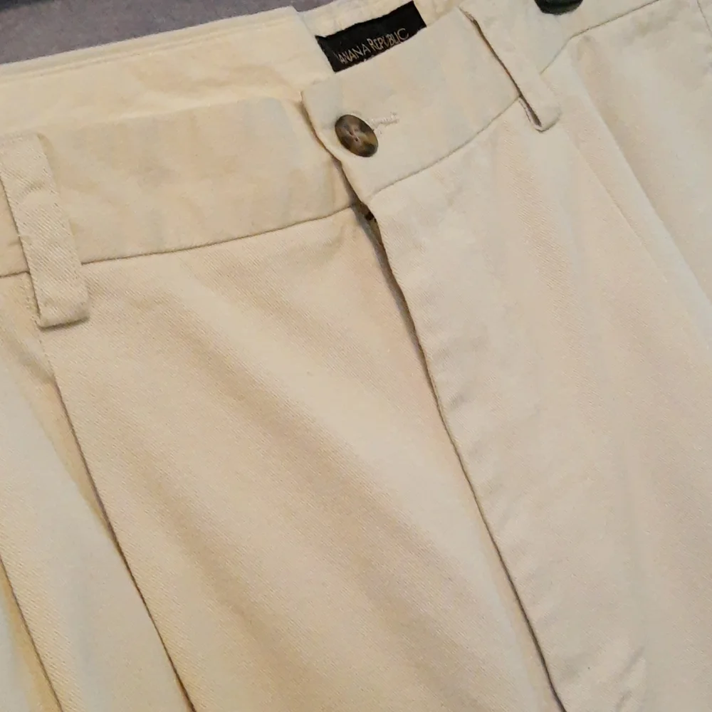 Banana Republic 100% Cotton Smithfield Chino Pleated Men’s 36x32 Beige VTG 90s